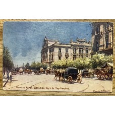 ESTACION DE FERROCARRIL ONCE ANTIGUA TARJETA POSTAL